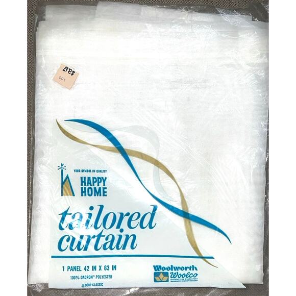 Woolworths Happy Home Other - Vintage 3 Lot Woolworths Happy Home Tailored Curtain Panels 42" x 63" White NOS